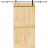 vidaXL Drsna vrata s kompletom vodil 100x210 cm trdna borovina | Shoptok.si