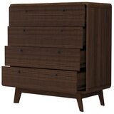 Støraa Tamno smeđa visoka komoda u dekoru oraha 80x88 cm Caitlin – | shoptok.hr