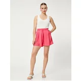 Koton Mini Shorts Viscose Blend with Pockets and a Belted Waist.