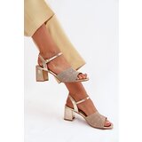 Boto Women's Sandals With Block Heel Gold Sarena | shoptok.hr