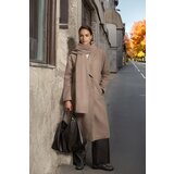 Trendyol Mink Oversize Woolen Wide Cut Long Coat with Shawl | Eponuda.ba
