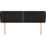  Uzglavlje s ušima crno 147x23x78/88 cm baršunasto | shoptok.hr