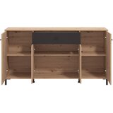 CARRYHOME ŠIROKA KOMODA, črna, hrast artisan | Shoptok.si