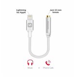 Swissten kabel audio, platneni LIGHTNING /3,5 ženski jack - 15cm srebrni | shoptok.hr