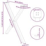  Noge za blagovaonski stol u obliku slova X, 2 kom, bijele, 90 x (72-73) cm, čelik | shoptok.hr