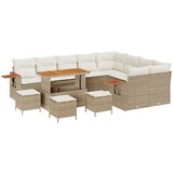 vidaXL 13-dijelni vrtni sofa set s jastučićima bež Poly Rattan akacija, 4-dijelni vrtni set za objedovanje s jastučićima bež Poly Rattan akacija Cijene