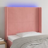 vidaXL LED posteljno vzglavje roza 103x16x118/128 cm žamet Cene