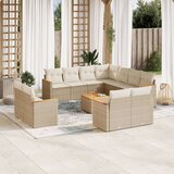 vidaXL 12-dijelni set vrtnih sofa od poliratana s jastucima bež | shoptok.hr
