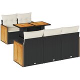  6-dijelni set vrtnih sofa s jastucima crni od poliratana bagrem | shoptok.hr
