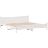 Posteljni okvir brez vzmetnice bel 200x200 cm trdna borovina | Shoptok.si