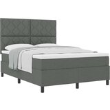 vidaXL tamnosivi krevet s oprugama i madracem 140x190 cm | shoptok.hr