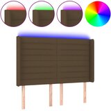  LED uzglavlje tamnosmeđe 147x16x118/128 cm od tkanine | Eponuda.com