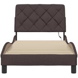 Okvir za krevet s LED rasvjetom bez madraca tamnosmeđi 80x200 cm tkanina | shoptok.hr