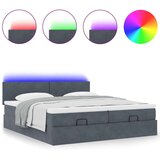 vidaXL Otomanski posteljni okvir z vzmetnicami siv 160x200 cm žamet | Shoptok.si