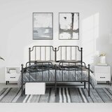 Metalni okvir kreveta s uzglavljem i podnožjem crni 183x213 cm | Shoptok.si