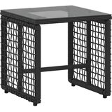  Set vanjskog namještaja s jastukom 5 pcs Crna i bijela - Crna i krem bijela 2x pojedinačna stolica + 2x bar stolica + 1x stol | shoptok.hr