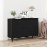 vidaXL Sideboard Crni hrast Masivna hrastovina, Čelik obložen prahom Cijene