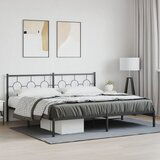 Maison Chic Kovinski Posteljni okvir - Dvoposteljna postelja - Zakonska postelja z vzglavjem črn 193x203 cm, (21693584) | Shoptok.si