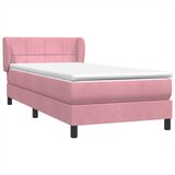 Box spring postelja z vzmetnico roza 90x210 cm žamet, (21792920) | Shoptok.si