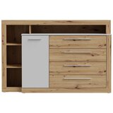 Time Široka Komoda Kasura, Barva Hrasta, Siva | Shoptok.si