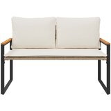  Klupa s jastukom Bež i krem bijela 115 x 65 x 72 cm Ratan | Eponuda.com