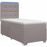  Boxspring krevet s madracem Sivosmeđa 90 x 200 cm Tkanina Smeđesiva 90 x 200 x 140.5 cm | Shoptok.si