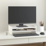  Stalak za monitor bijeli 50 x 27 x 15 cm od masivne borovine | shoptok.hr