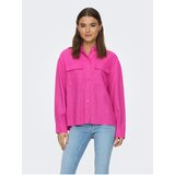 Only Dark pink Ladies Linen Shirt Caro - Ladies Cijene