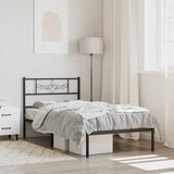 vidaXL Kovinski posteljni okvir z vzglavjem črn 80x200 cm Cene