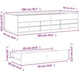 vidaXL Dnevni krevet s ladicama siva boja hrasta 90 x 200 cm drveni | shoptok.hr