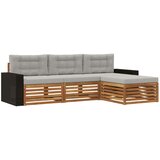 vidaXL Zunanja garnitura za sedenje 4 pcs Naravna in svetlo siva, (5000282504) | Shoptok.si