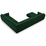 Mazzini Sofas Temno zelena žametna kotna sedežna garnitura v obliki črke "U" (desni kot) Vanda – | Shoptok.si
