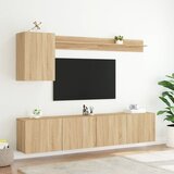  5-dijelni zidni TV elementi svjetlima boja hrasta drveni | shoptok.hr