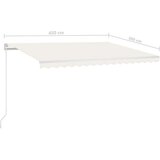 vidaXL Avtomatsko zložljiva tenda s stebrički 4,5x3 m krem | Shoptok.si