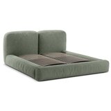 Micadoni Zelena oblazinjena zakonska postelja s prostorom za shranjevanje z letvenim dnom 200x200 cm Martina – | Shoptok.si