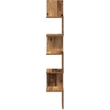 vidaXL Stenska kotna polica iz starega lesa 20x20x127,5 cm | Shoptok.si