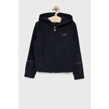 Ea7 Emporio Armani Otroška mikica mornarsko modra barva, s kapuco | Shoptok.si