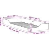 Krevet s daskama Bijelo 100 x 220 cm Čvrsta borova drva | shoptok.hr