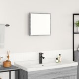 vidaXL LED ogledalo za kopalnico sivo sonomško 40x8.5x37 cm umetno leseno | Shoptok.si