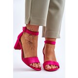 PE1 Women's Sandals On Heel suede Fuchsia Lexi | Shoptok.si