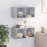  Zidni ormarići staklena vrata 2 kom boja hrasta 68,5x37x35 cm | shoptok.hr