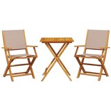 3-dijelni bistro set od tkanine i masivnog drva smeđesivi | shoptok.hr