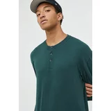Abercrombie & Fitch Bombažna majica z dolgimi rokavi zelena barva