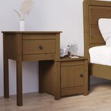  Noćni ormarić boja meda 79,5 x 38 x 65,5 cm od masivne borovine | shoptok.hr