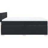 vidaXL Box spring postelja z vzmetnico črn 160x200 cm umetno usnje | Shoptok.si