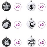 vidaXL Set božičnih okraskov 40 pcs Črna in bela | Shoptok.si