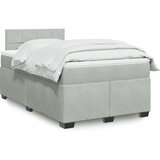 vidaXL Box spring postelja z vzmetnico svetlo siva 120x190 cm žamet Cene