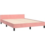  Okvir za krevet s uzglavljem ružičasti 140x200 cm baršunasti | shoptok.hr