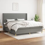  S oprugama i madracem tamnosivi 200 x 200 cm od tkanine | shoptok.hr