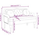  Klupa s jastucima Ružičasta 120,5 x 65 x 75 cm baršunasta | Eponuda.com